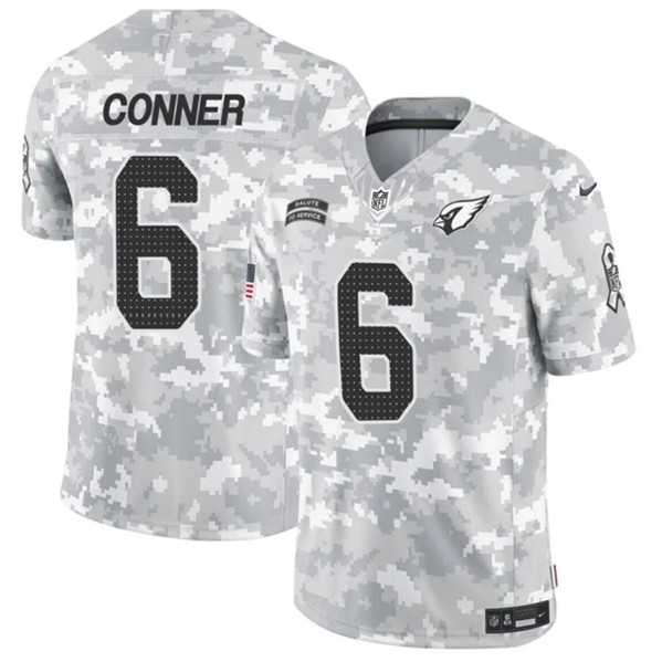 Men%27s Arizona Cardinals #6 James Conner 2024 F.U.S.E. Arctic Camo Salute to Service Limited Stitched Jersey Dzhi->washington commanders->NFL Jersey